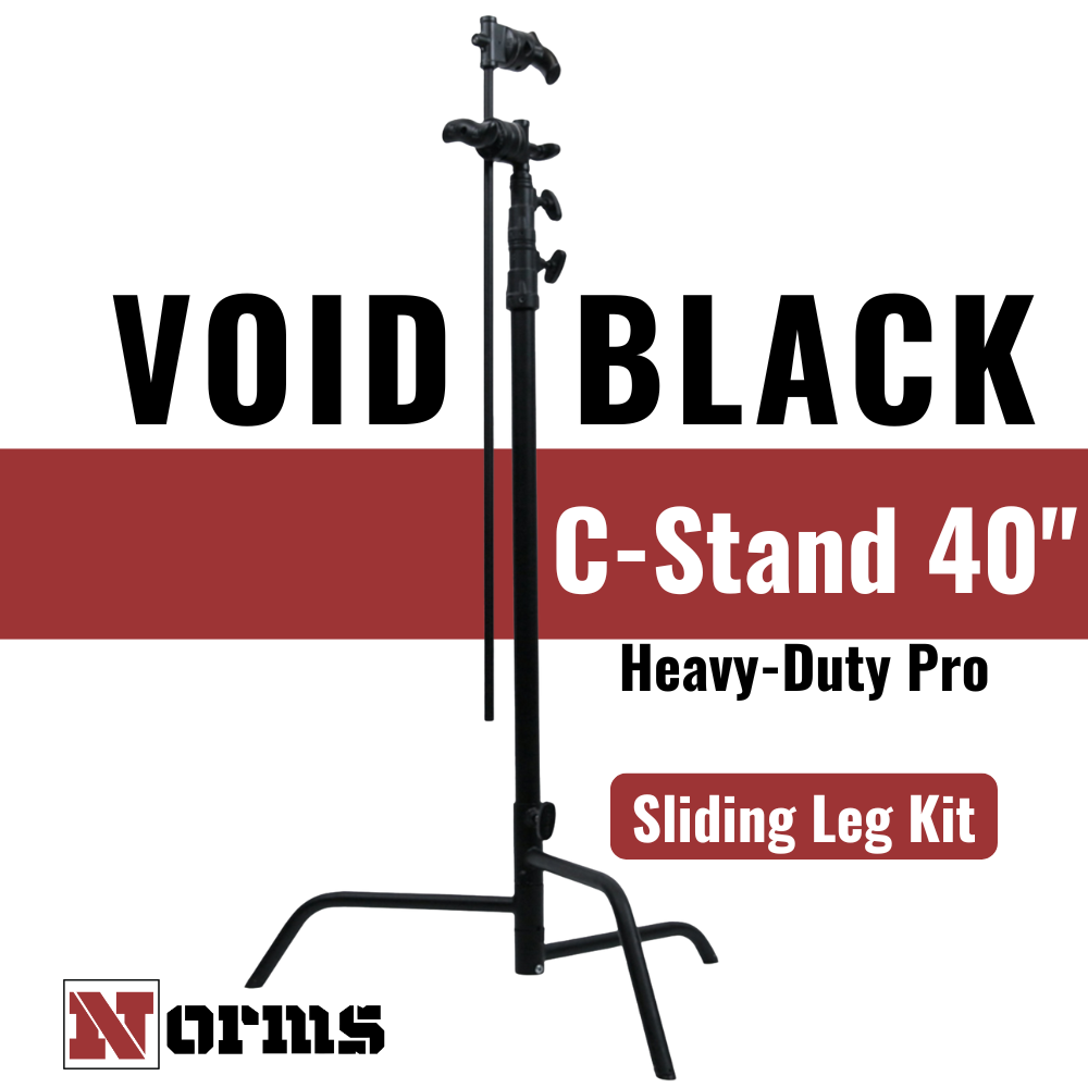 Norms Studio 40 inch C-Stand Heavy-Duty Pro, Void Black, Sliding Leg Kit, main image 1