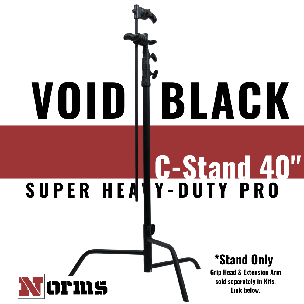 Norms Studio C-Stand 40 inch Sliding Leg Base Super Heavy-Duty Pro, Void Black, main image
