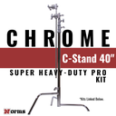 Norms Studio 40 inch C-Stand Super Heavy-Duty Pro, Chrome, Sliding Leg Base Kit, main image link below