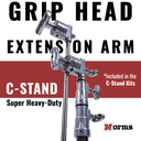 Norms Studio C-Stand Grip Head Extension Arm Super Heavy-Duty Chrome, Showcase image 1