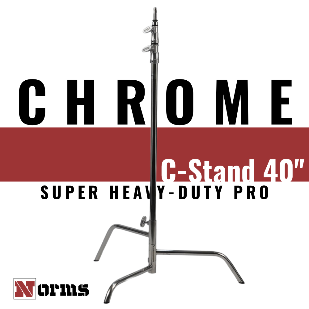 Norms Studio C-Stand 40 inch Sliding Leg Base Super Heavy-Duty Pro, Chrome, main image