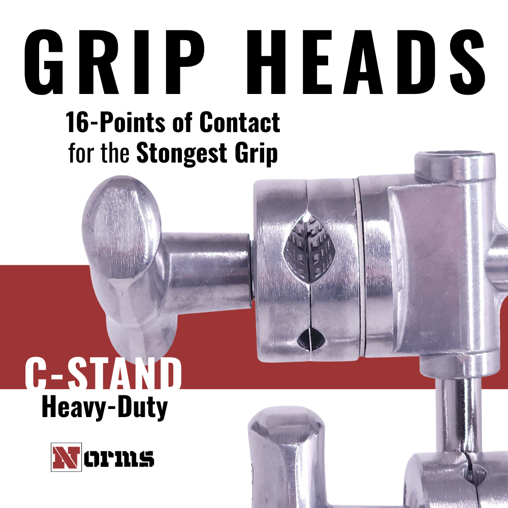 Norms Studio C-Stand Grip Head 16-Points of Contact, Strongest Grip, Heavy-Duty Chrome, Showcase image 3