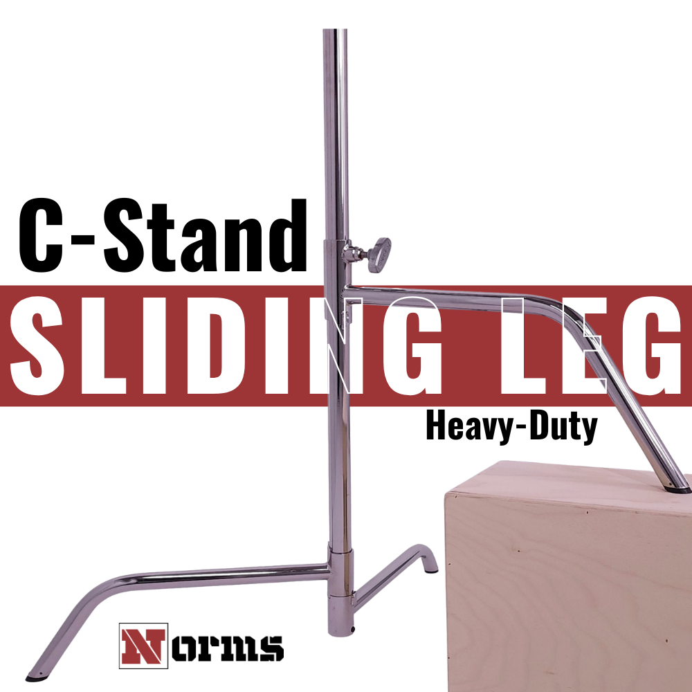 Norms Studio C-Stand Heavy-Duty Sliding Leg Base, Chrome image