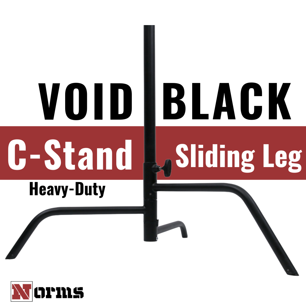 Norms Studio C-Stand Heavy-Duty Sliding Leg Base, Void Black image