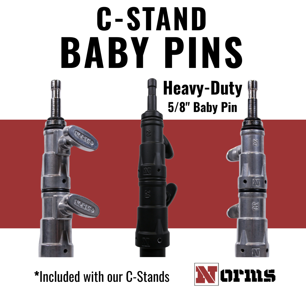 Norms Studio C-Stand Heavy-Duty Baby Pins, Chrome, Void Black image