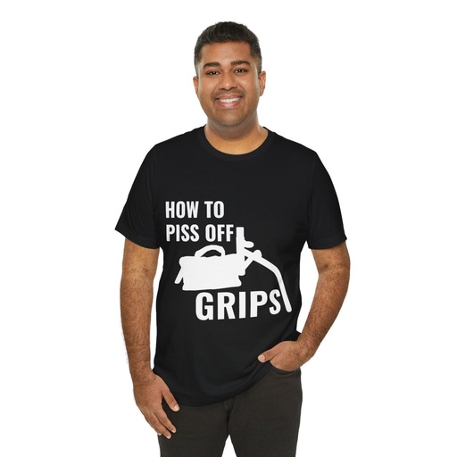 How To Piss Off Grips | Funny C-Stand Sandbag Shirt for Film Crew | Black | Norms Studio